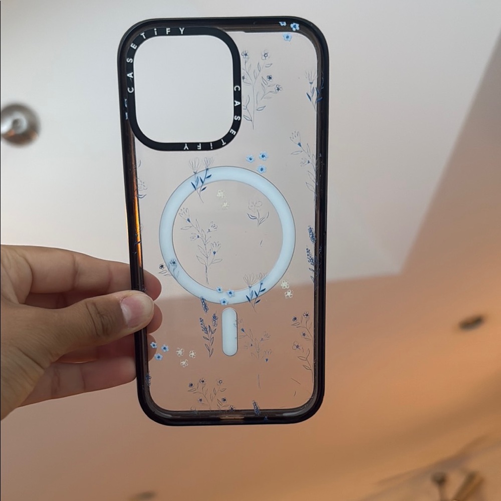 Casetify Black and Blue Phone Case with MagSafe Compatibility IPhone 15 pro max